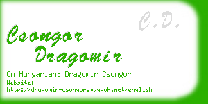 csongor dragomir business card